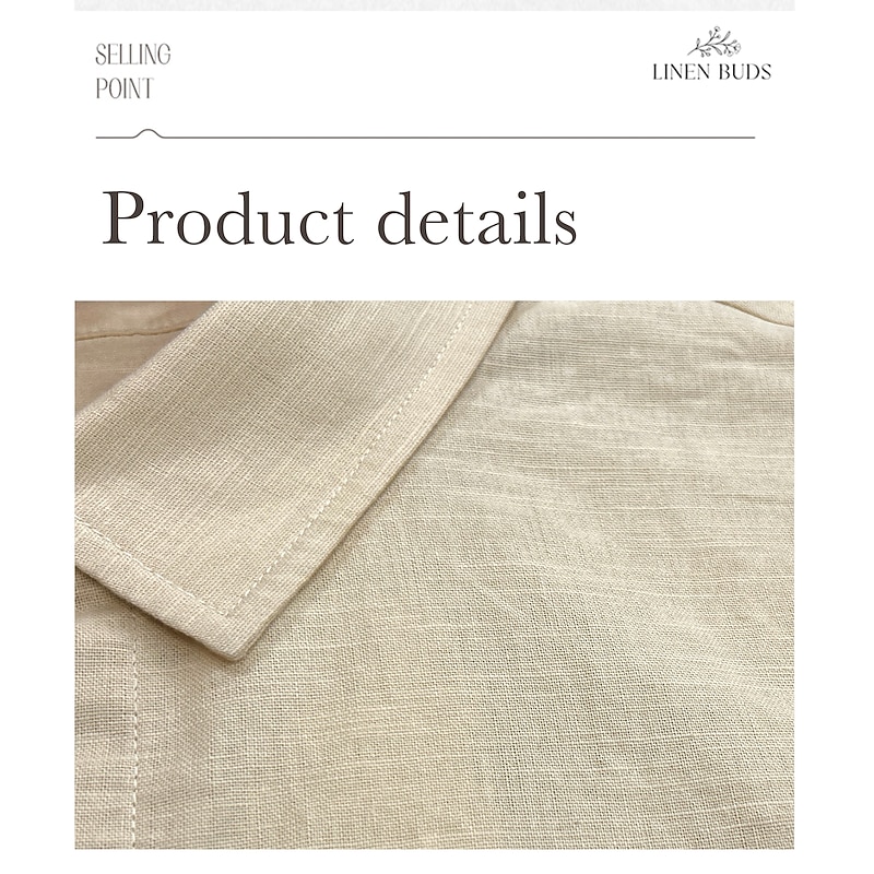 Men's 55% Linen Shirt Embroidery Linen Shirt Khaki Long Sleeve Cross Stand Collar Summer Spring Outdoor Street Clothing Apparel4