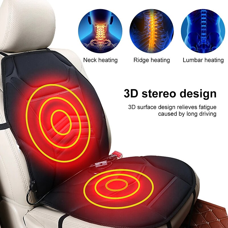 12V Heated Car Seat Cover Seats Heater Universal Auto Heating Seat Mat Electric Cushions Heating Pad Winter Warm Car Accessories3