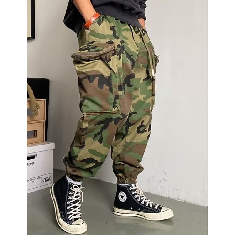 Men's Cargo Pants Cargo Trousers Camo Pants Pocket Camouflage Comfort Breathable Outdoor Daily Going out Fashion Casual Army Green3