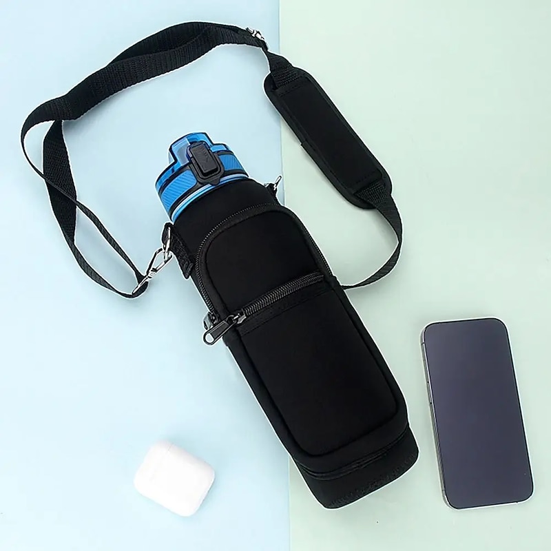 Mobile phone Bag Water Bottle Carrier Bag With Zipper Bag Compatible With 32oz Tumbler With Handle Gradient Color Water Bottle Holder For running hiking cycling and other outdoor activities4