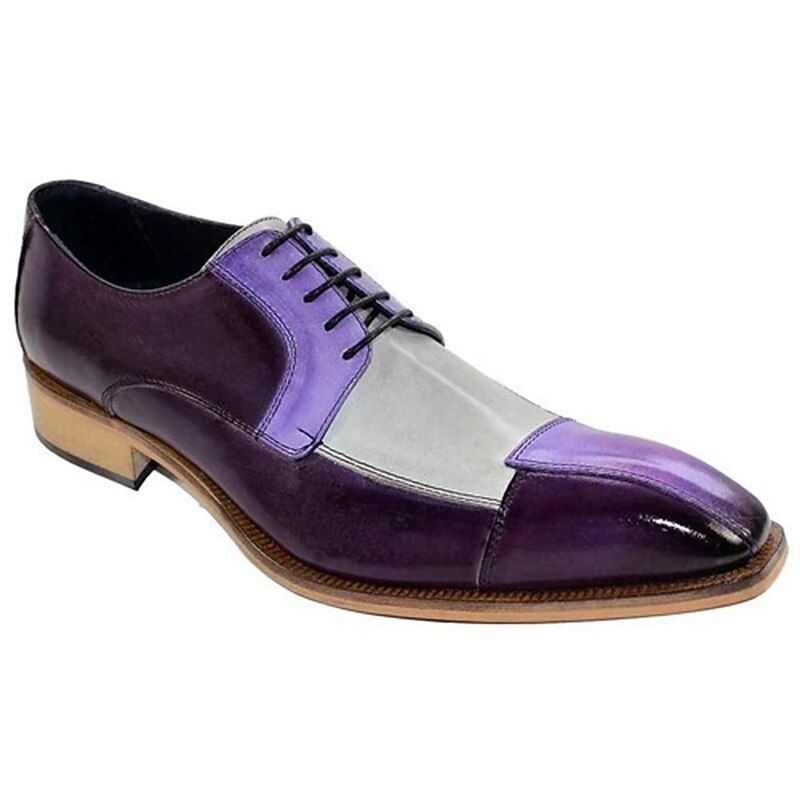 Men's Gradient Faux Leather Oxford Shoes – Hand-Painted Design, Lace-Up Formal Dress Shoes, Perfect for Special Occasions2