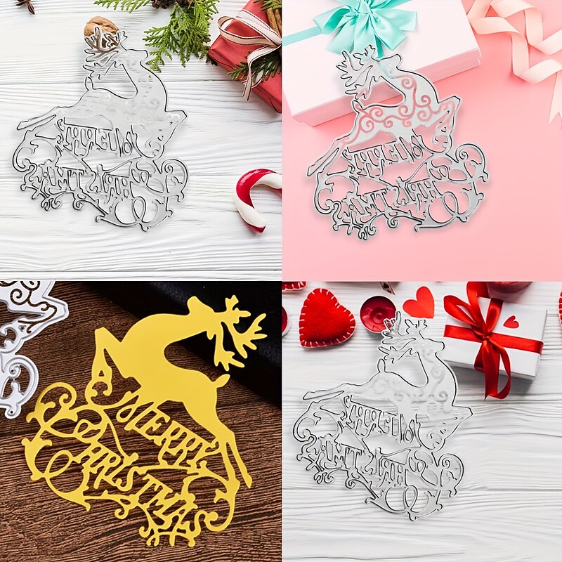 1pc Merry Christmas Letters Metal Die Cuts Merry Christmas Words Stencils Deer Cutting Dies Cut For Card Making Paper Dies Scrapbooking Supplies4