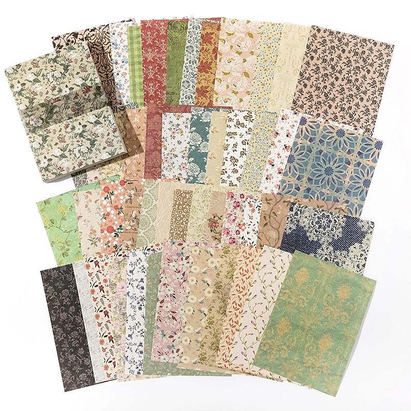 100 Sheets of Retro cultural Background Floral Art Stickers - Perfect for DIY Project4