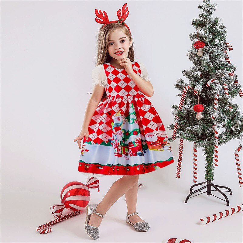 Santa Claus Mrs.Claus Christmas Dress Fancy Christmas Dress Girls' Christmas Kid's Christmas New Year Christmas Eve Christmas Party New Year Eve Dress3
