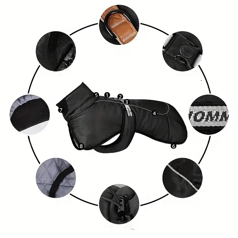 Dog Cat Coat Jacket Fashion Party Winter Reflective Waterproof Warm Breathable Soft Christmas Halloween Outdoor Casual Daily Dog Clothing for Bichon Frise Pomeranian Baby Pet Papillon Small3