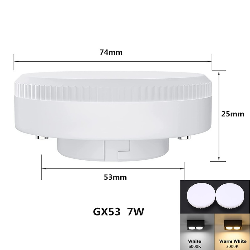 4pcs 1pcs LED Cabinet Light Bulb GX53 Replacement 7W Without Main Light PC Cover Down Light Ceiling Light Energy Saving 220-240V