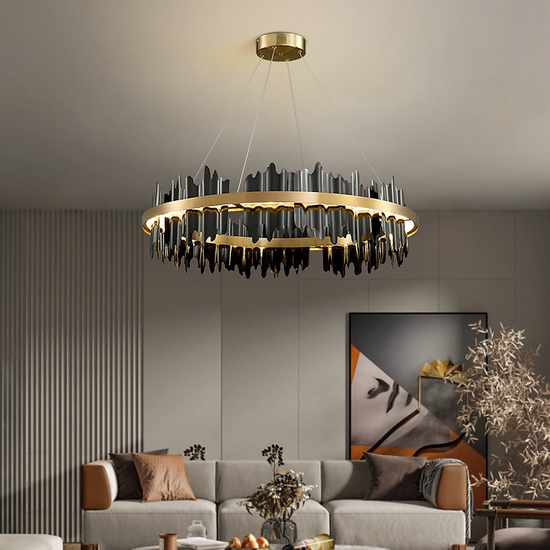Chandelier Luxury 60cm Circle Design Chandelier  for Kitchen Island Living Room Dining Room Bedroom Lights 110-240V2
