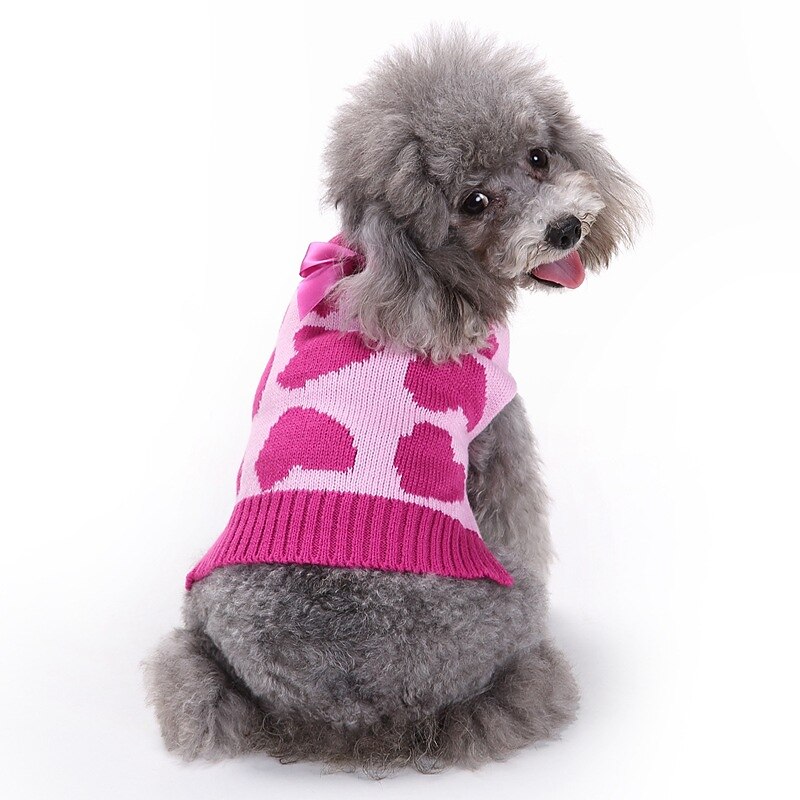 Dog Cat Sweater Jumper Elegant Cute Winter Breathable Soft Washable Comfortable Christmas Outdoor Casual Daily Dog Clothing for Bichon Frise Pomeranian Baby Pet Papillon Small