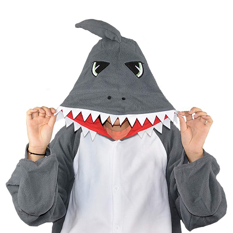 Adults' Animal Nightwear Onesie Costume Shark Onesie Pajamas Kigurumi Pajamas Funny Costume For Men and Women Christmas Carnival Cartoon4