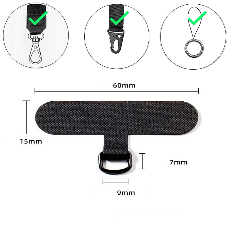 10pcs Universal Mobile Phone Safety Lanyard Card Gasket Replacement Detachable Adjustable Neck Cord Strap Clip Snap Rope Patch(Not Include Rope)3