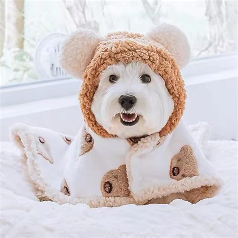 Dog Cat Cloak Fashion Sweet Winter Warm Breathable Soft Washable Comfortable Christmas Halloween Outdoor Casual Daily Dog Clothing for Bichon Frise Pomeranian Baby Pet Papillon Small2