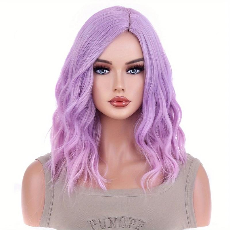 Shoulder Length Water Wave Wigs Synthetic Wigs With Bangs For Women, Fashionable For Daily Use Party Cosplay