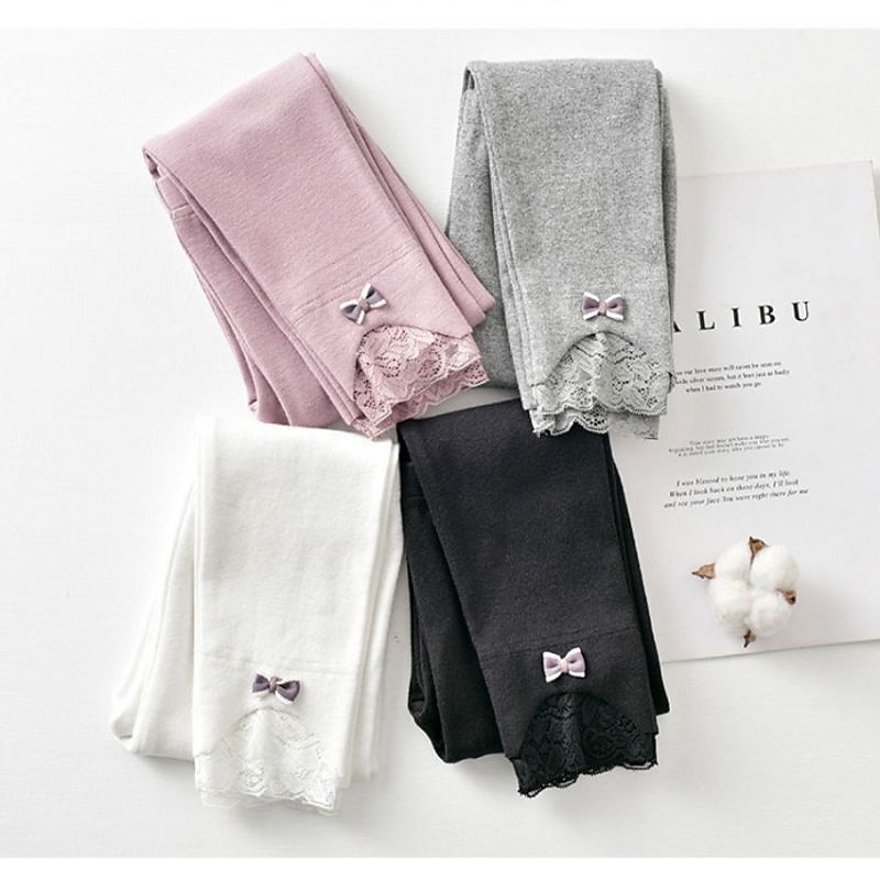 Kids Girls' Leggings Solid Color Active Outdoor Cotton 7-13 Years Fall Pink purple Black White4