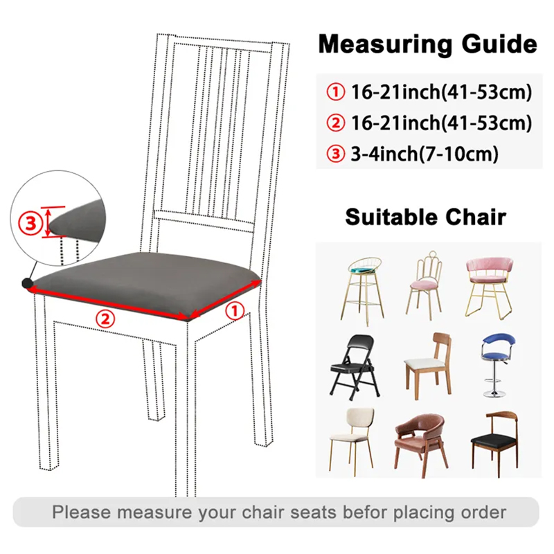 Water Resistant Seat Covers for Dining Chair Burgundy Stretch Chair Seat Slipcover Soft Plain Solid Color Durable Washable Furniture Protector For Dining Room Party3