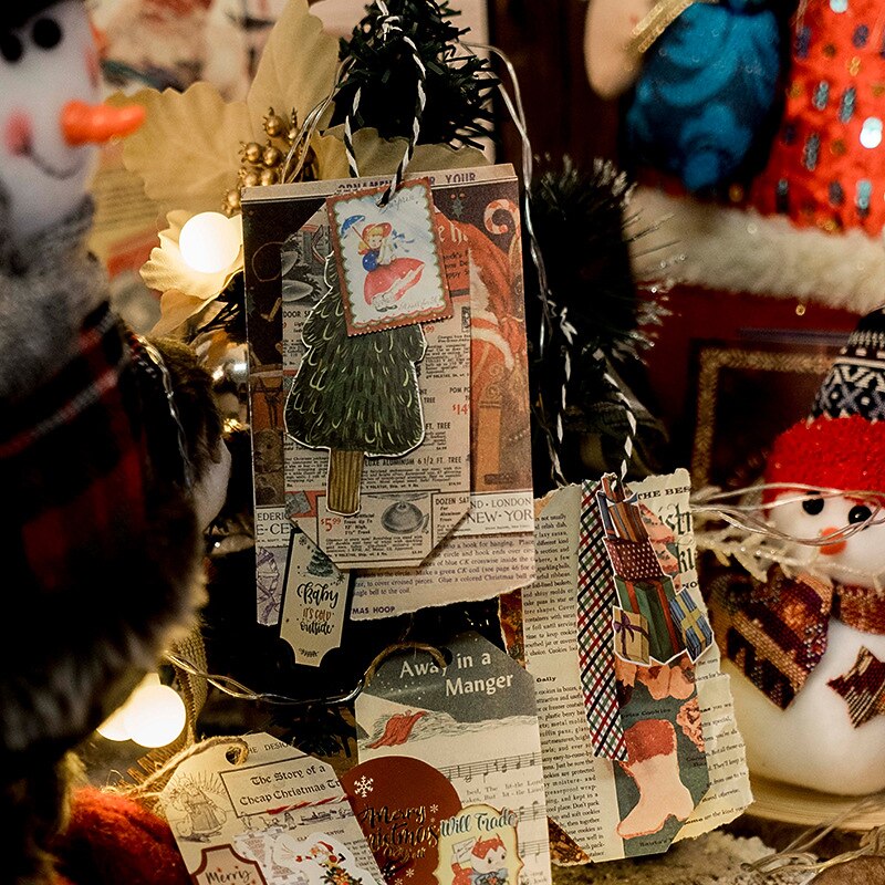 50pcs Christmas Wrapping Paper Roll 10 Styles Lovely Eco-Friendly Recycled Wrapping Paper for Choice4