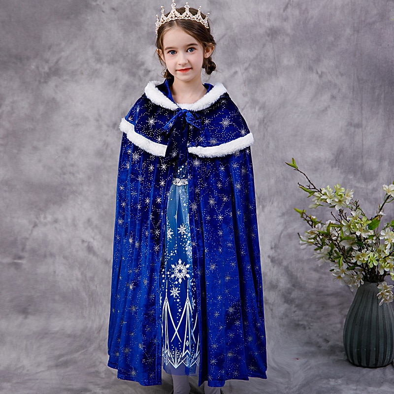 Kids Girls' Cape Graphic Active School Cotton Coat Outerwear 3-10 Years Spring 9850 dark gray blue without velvet 9850 color blue without velvet 9851 dark gray blue without velvet3