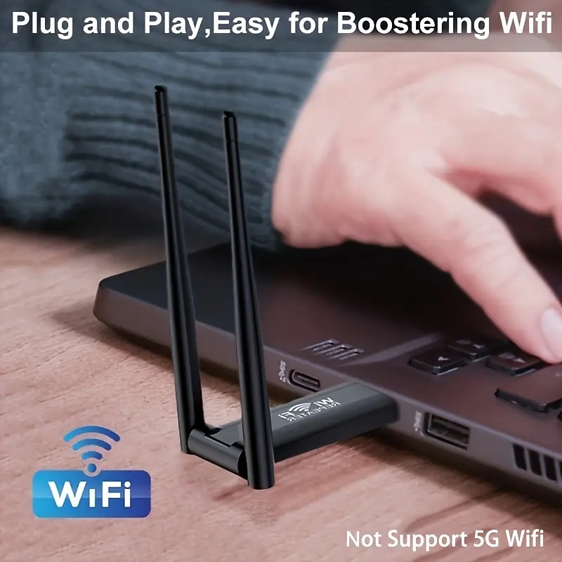 Wireless Wifi Signal Amplifier 300Mbps 2.4G Portable Signal BoosterRepeater USB-Powered High-Power WiFi Hotspot Extender ForComputer Office Indoor3
