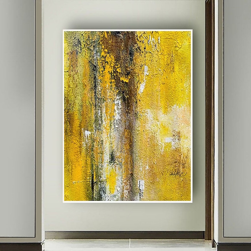 Large Abstract Painting Hand Painted Wall Art painting Oversized Painting Yellow Painting Gold Painting for Living Room Wall Art Abstract Painting Home Decoration Decor ready to hang or canvas4
