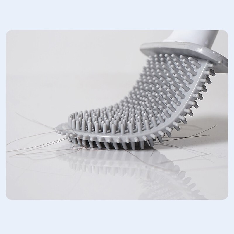 Silicone Toilet Brush Wall Mounted Removable Handle Holder Set No-Slip Bendable Brush Head Cleaning Tools WC Accessories3