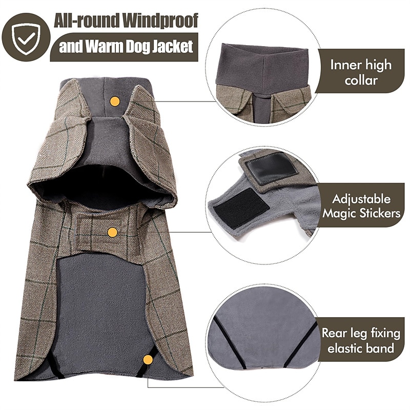 Dog Cat Coat Jacket Vest Fashion British Winter Waterproof Warm Breathable Soft Washable Christmas Halloween Outdoor Casual Daily Dog Clothing for Bichon Frise Pomeranian Baby Pet Papillon Small4