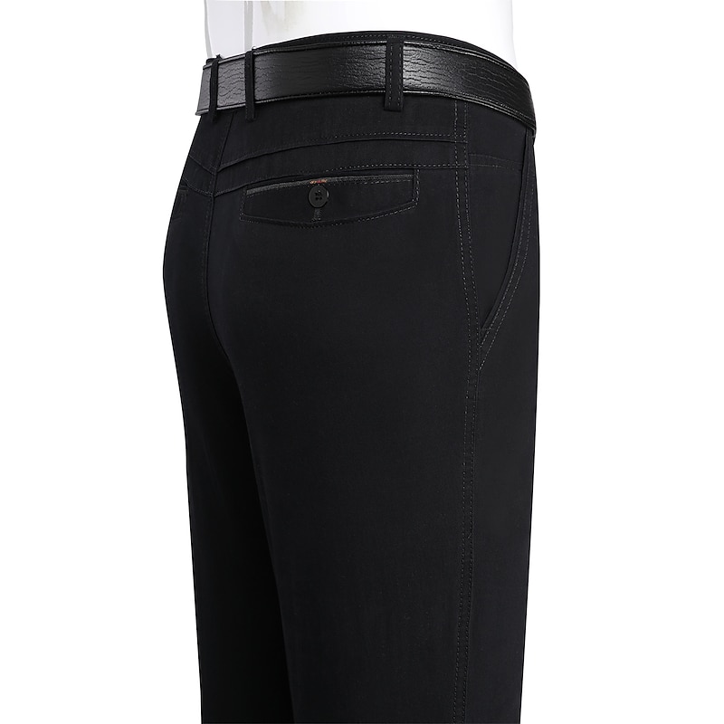 Men's Trousers Chinos Chino Pants Pocket Straight Leg Plain Comfort Breathable Outdoor Daily Going out Fashion Casual Black Yellow3