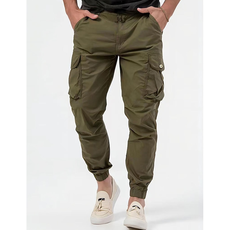 Men's Cargo Pants Cargo Trousers Pocket Plain Comfort Breathable Outdoor Daily Going out Fashion Casual Black Army Green