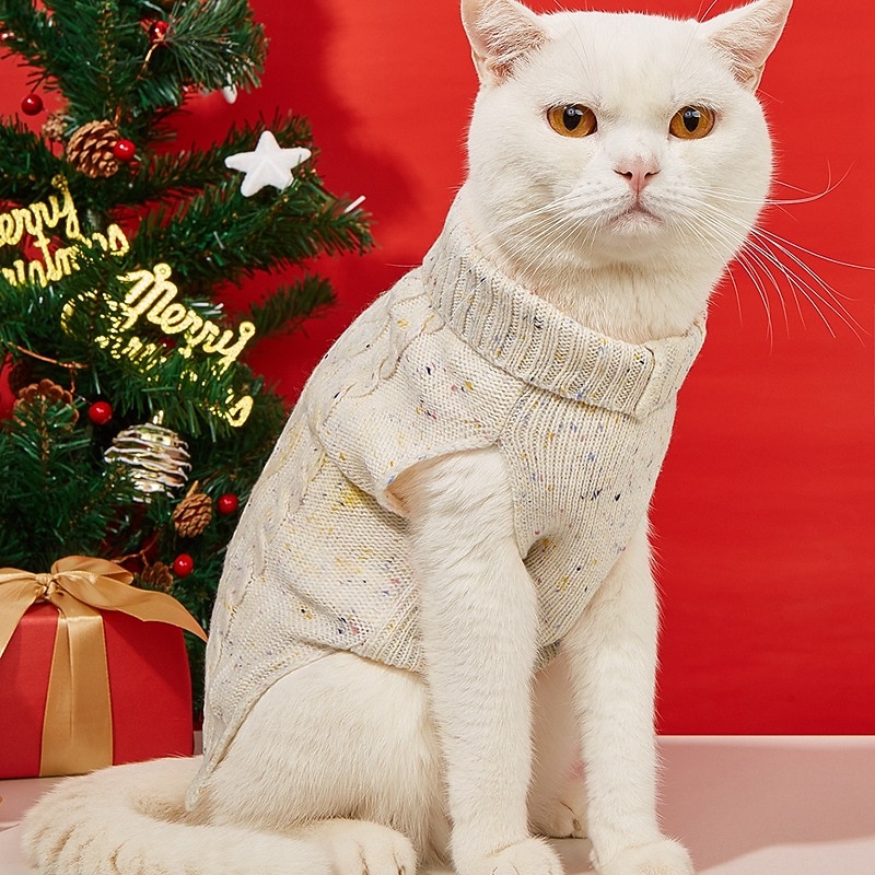 Dog Cat Sweater Jumper Fashion Retro Vintage Winter Breathable Soft Washable Comfortable Outdoor Casual Daily Dog Clothing for Bichon Frise Pomeranian Baby Pet Papillon Small2