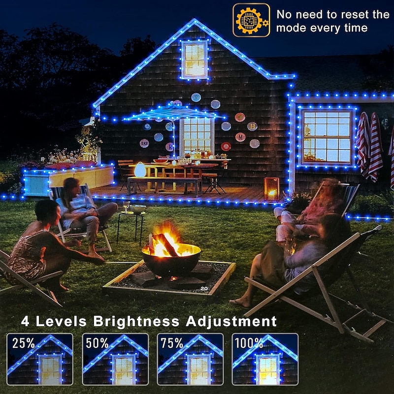 Outdoor IP65 Waterproof LED Strips Lights 328ft 100m Flexiable Christmas String Lights 1000 LEDs Multicolor Creative String Lights for Patio Lawn Garden Holiday Lights Party Holiday Wedding 29V4