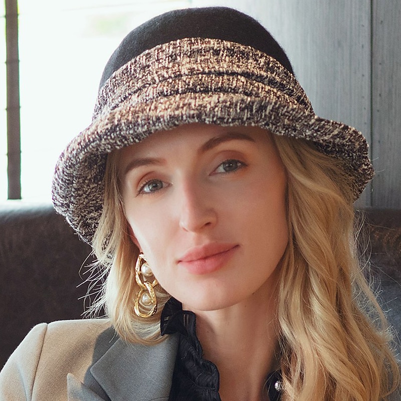 Hats 100% Wool Bowler / Cloche Hat Floppy Hat Casual Holiday Elegant British With Cap Splicing Headpiece Headwear