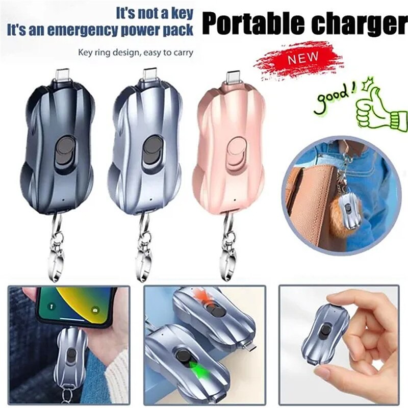 Mini Keychain Emergency Charging Treasure Pocket Portable Ultra-thin Emergency Mobile Power 1500MA Power Bank For IPhone For Android