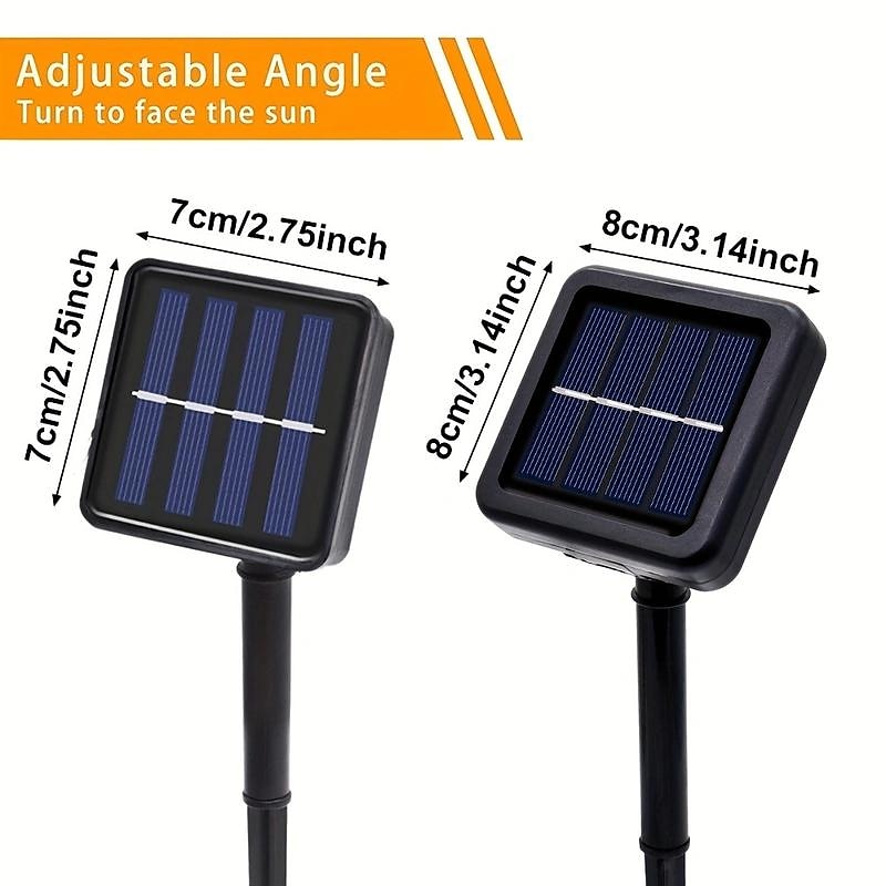 Outdoor Solar String Lights, Solar Powered Fairy Lights With 8 Modes Waterproof Decoration Copper Wire Lights For Patio Yard Trees Christmas Wedding Party3