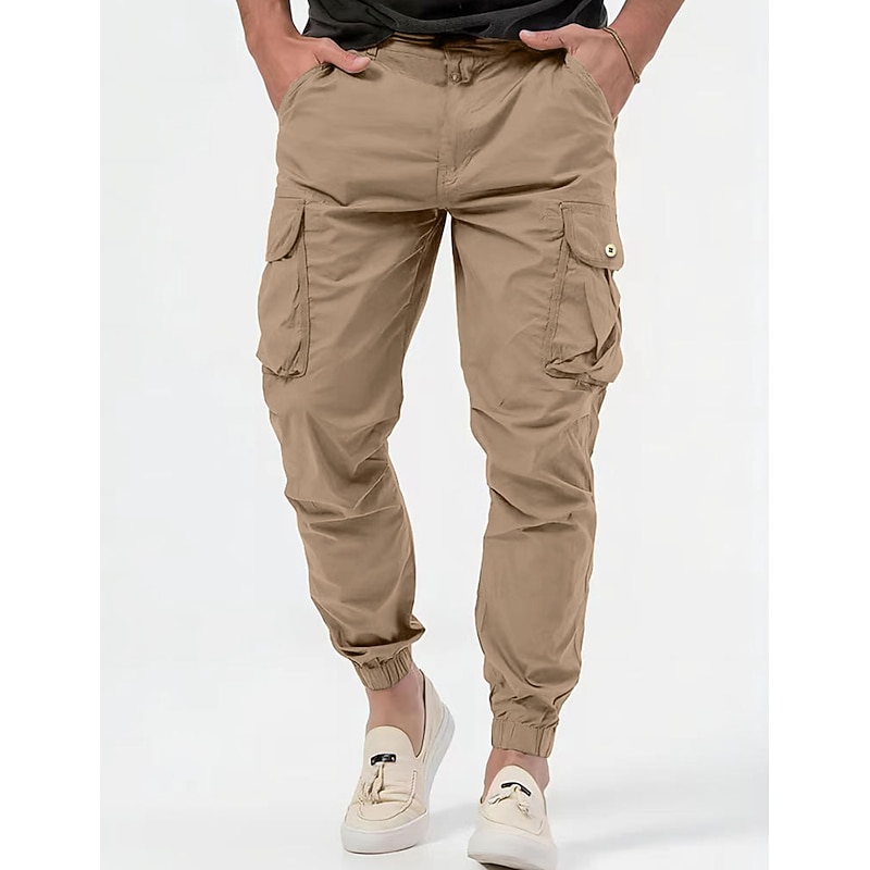 Men's Cargo Pants Cargo Trousers Pocket Plain Comfort Breathable Outdoor Daily Going out Fashion Casual Black Army Green3