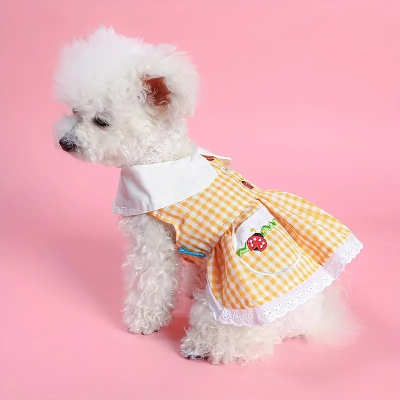 Dog Cat Dress Cute Casual Winter Breathable Soft Washable Comfortable Outdoor Casual Daily Dog Clothing for Bichon Frise Pomeranian Baby Pet Papillon Small4