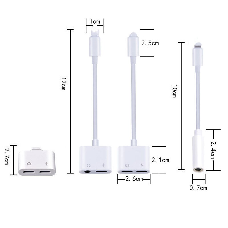 Adapter & Splitter For IPhone Headphones 2 In 1 Dual Interface For Iphone Charger Cable Aux Audio Adapter Converter For IPhone 13/12/11/X/XS/XR/8/7 IPad Support Calling  Charging3