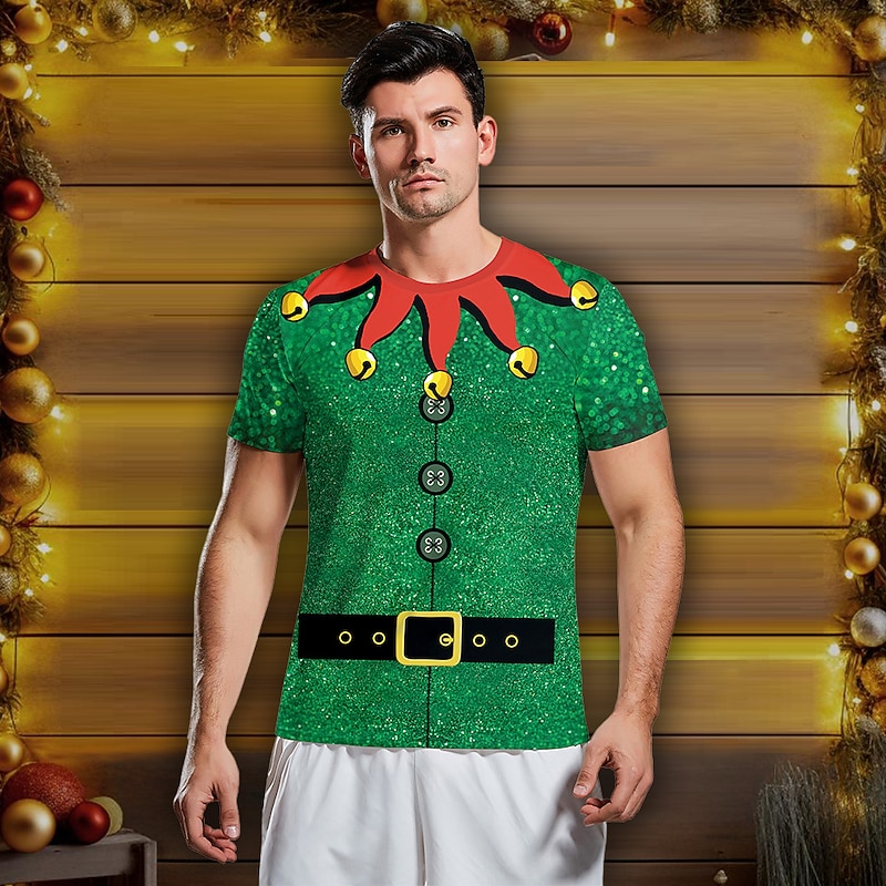 Christmas T-shirt Cartoon Manga Print Graphic T-shirt For Men's Women's Unisex Adults' 3D Print 100% Polyester Party Festival