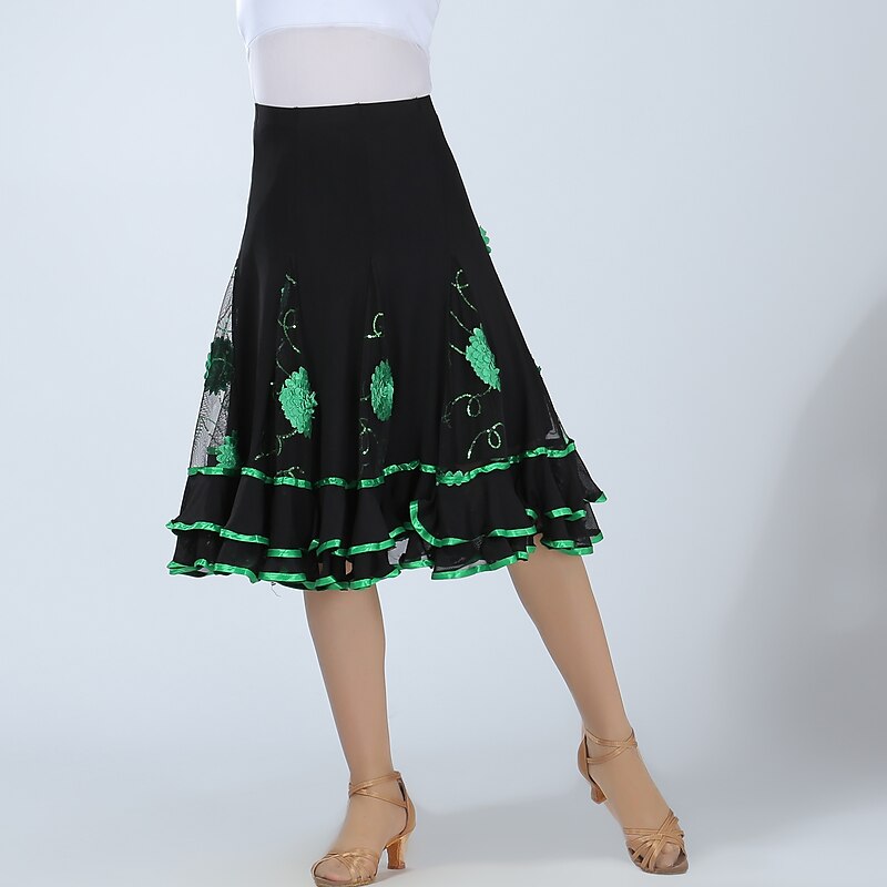 Activewear Skirts Printing Ruffle Splicing Women's Performance Training High Spandex3