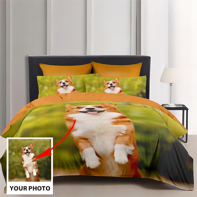 Custom Duvet Cover Set Personalized Bedding Set Photo Comforter Best Graduation Gift Custom Gifts for Family,Pets,Friends,Couples3