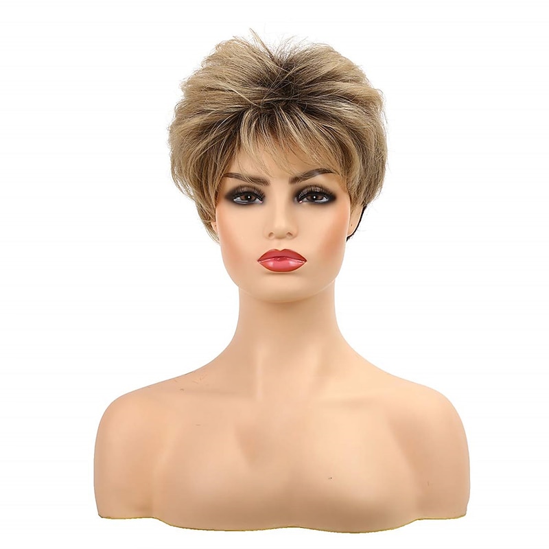 Baruisi Short Pixie Wigs for Women Mixed Blonde Synthetic Layered Cosplay Hair Wig2