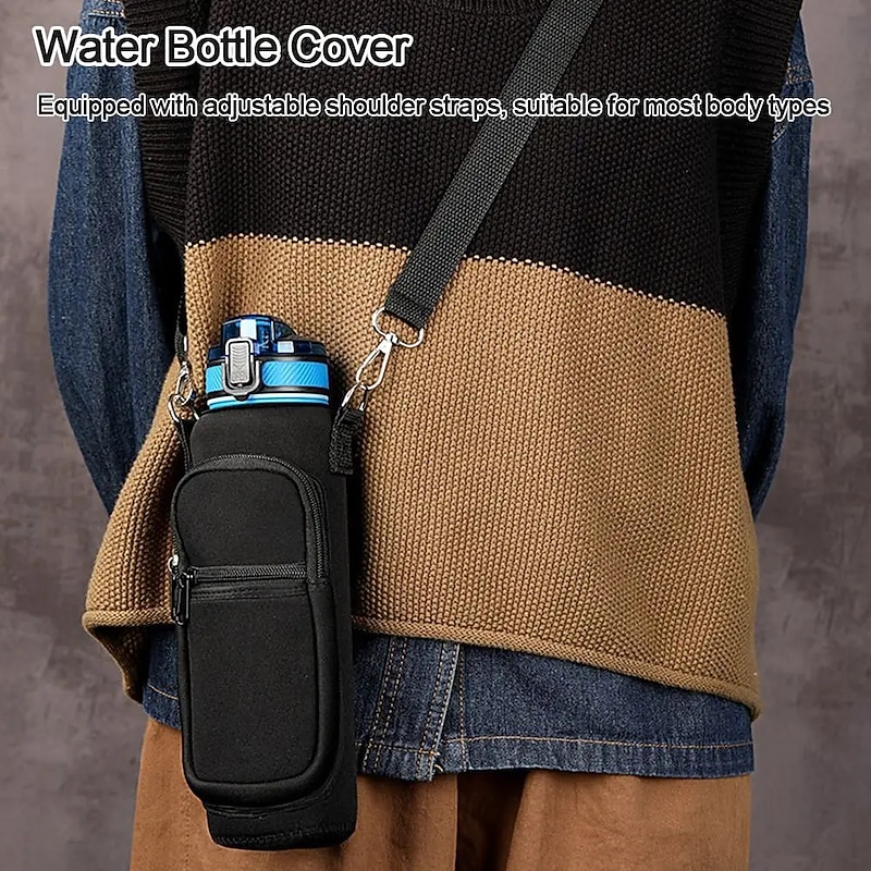 Mobile phone Bag Water Bottle Carrier Bag With Zipper Bag Compatible With 32oz Tumbler With Handle Gradient Color Water Bottle Holder For running hiking cycling and other outdoor activities