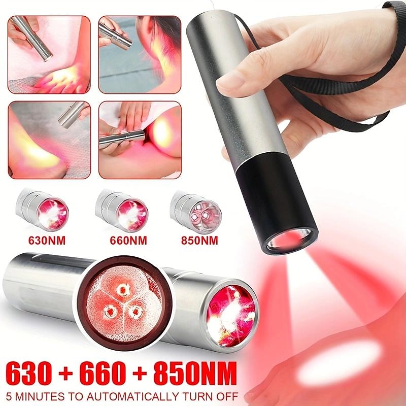 Relieve Pain & Increase Healing With 630nm, 660nm & 850nm Red Light Therapy Flashlight