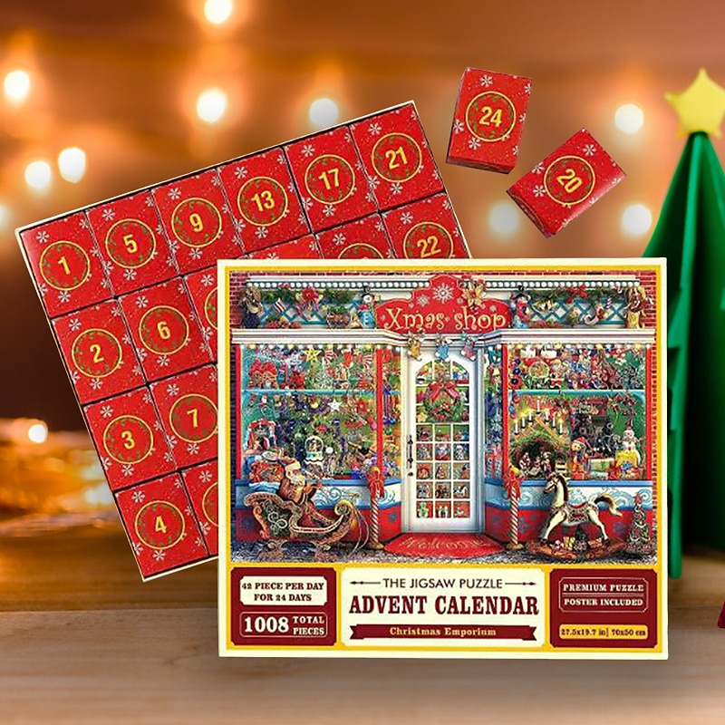 Jigsaw Puzzle Advent Calendar 2025-1008 Pieces Jigsaw Puzzle for Adult Kids,24 Days Countdown Calendar,The Birth of Jesus,Family Game Puzzle,Christmas Gift Idea for Teens3