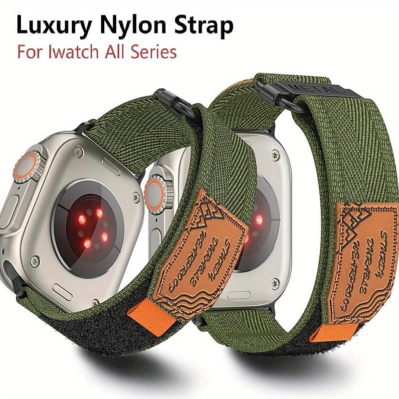Sport Loop Compatible with Apple Watch band 38mm 40mm 41mm 42mm 44mm 45mm 49mm Adjustable Breathable Nylon Strap Replacement Wristband for iwatch Series Ultra 8 7 SE 6 5 4 3 2 14