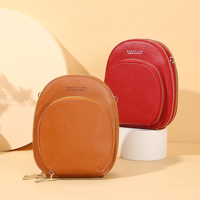 Women Crossbody Shoulder Bags Wallets Touch Screen Cell Phone Purse Soft Leather Strap Handbag for Female Luxury Messenger Bags