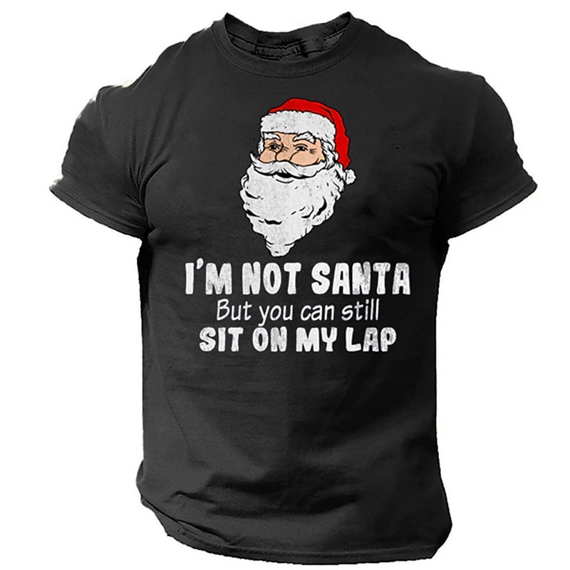 Christmas Men's Santa Claus funny christmas T Shirt Cotton Short Sleeve Graphic Shirt Black Red Army Green Comfortable Tee Sports Outdoor Holiday Fashion Designer Clothing4