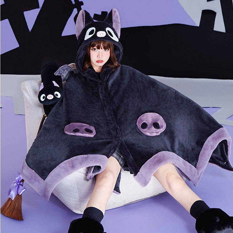 Adults' Animal Cape Hooded Cloak Bat Animal Onesie Pajamas Kigurumi Pajamas Cosplay For Men and Women Masquerade Cartoon3