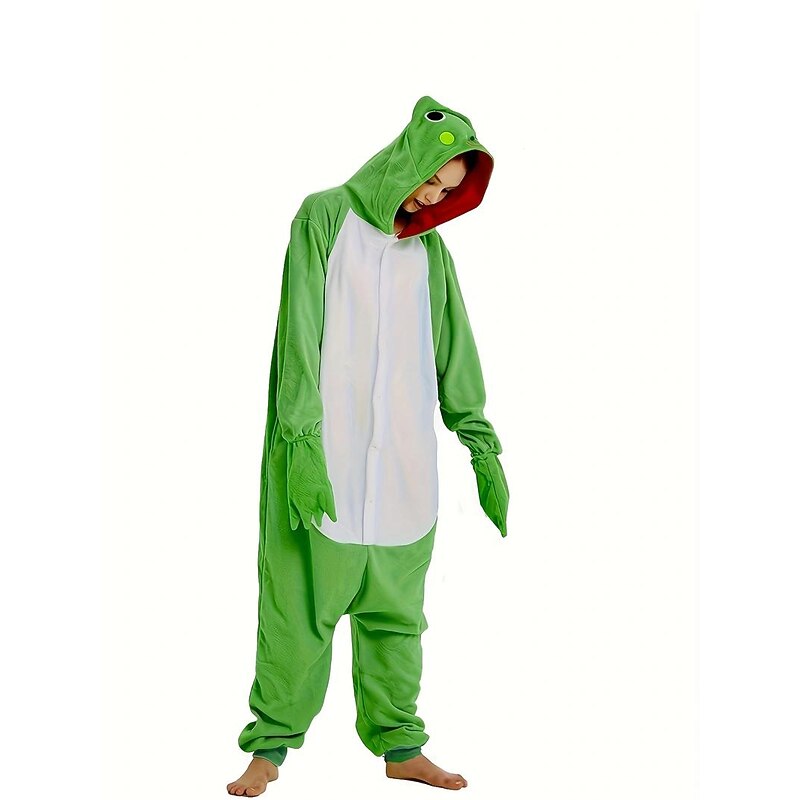 Adults' Animal Nightwear Onesie Pajamas Onesie Costume Carnival Costume Frog Animal Onesie Pajamas Kigurumi Pajamas Pajamas Funny Costume For Men's Women's Carnival Cartoon4