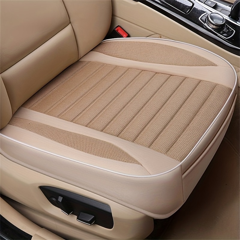 Car Seat Cover Full Cover Flax Cushion Seasons Universal Breathable For Most Four-Door Sedan Suv Ultra-Luxury Car2