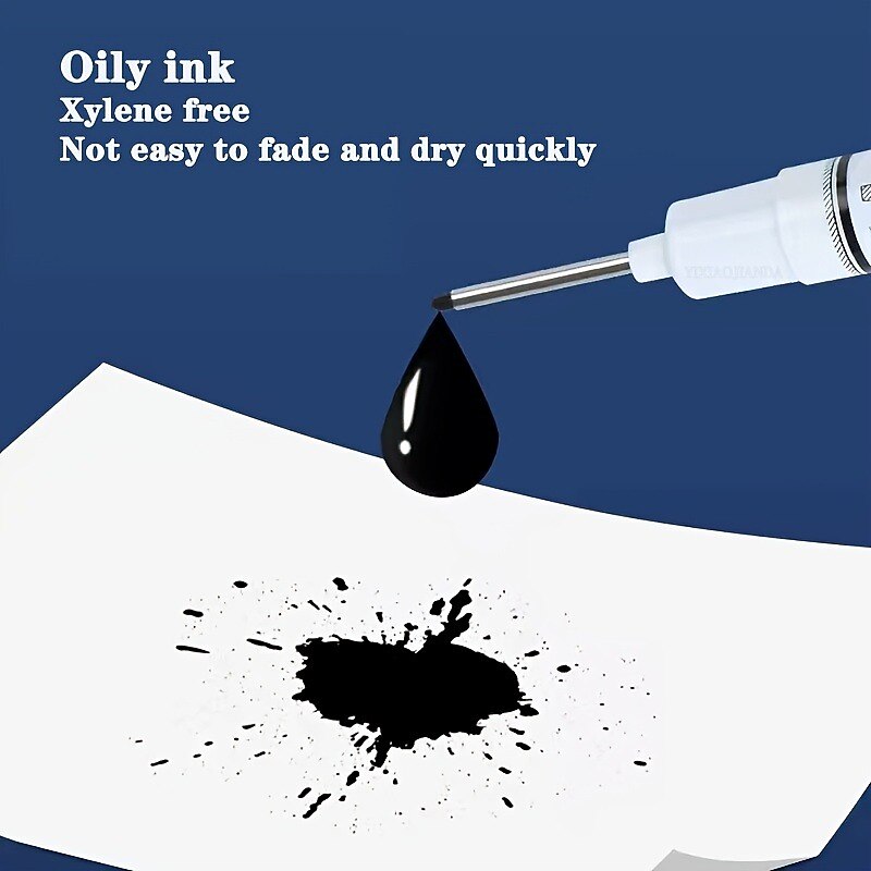 5pcs/set Extended Nib 20MM Red Black Blue White Green Ink Long Head Markers Bathroom Woodworking Decoration Metal Plastic Wood Multi-functional Write Deep Hole Marker Pens3