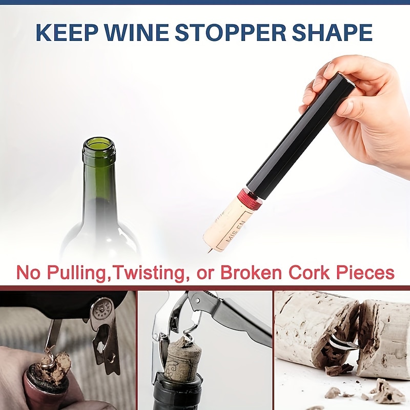 Air Pressure Pump Wine Bottle Opener Portable Stainless Steel Pin Easy Cork Remover Corkscrew for Home Party Wine Lovers Tools4