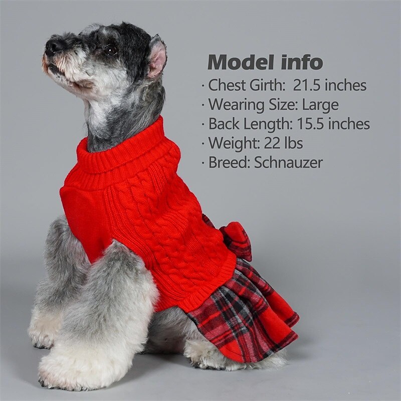 Dog Cat Dress Cute Casual Winter Warm Breathable Soft Washable Comfortable Outdoor Casual Daily Dog Clothing for Bichon Frise Pomeranian Baby Pet Papillon Small3